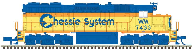 EMD SD35 Low Nose - LokSound & DCC - Master(R) Gold -- Chessie System WM #7435 (yellow, blue, vermillion)