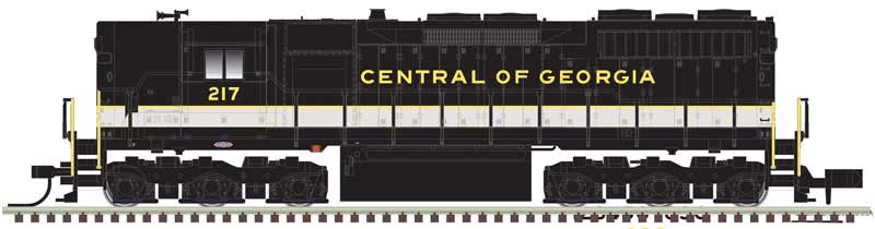 EMD SD35 High Nose - LokSound & DCC - Master(R) Gold -- Central of Georgia 222 (black, white, gold)