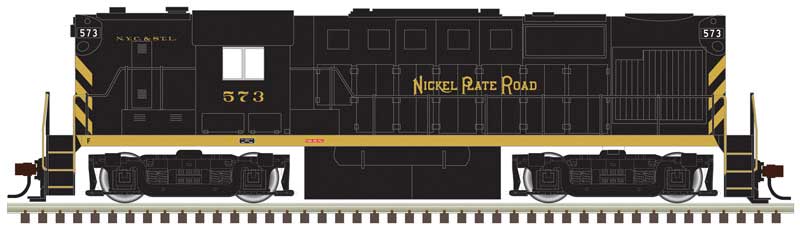 Alco RS11 - LokSound & DCC - Master(R) Gold -- Nickel Plate Road #575 (black, yellow; Broad Stripes)