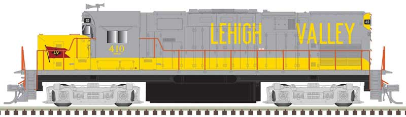 Alco C420 Phase 1 Low-Nose, Dynamic Brakes - ESU LokSound and DCC - Master G -- Lehigh Valley 407 (gray, yellow, Flag Logo)