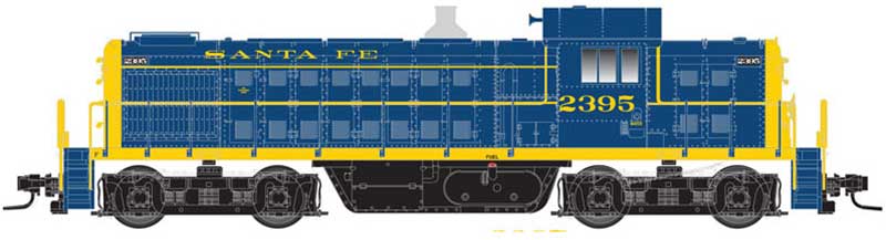 Alco RS1 - LokSound and DCC - Classic Gold -- Santa Fe 2395 (blue, yellow)