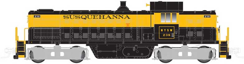 Alco RS1 - LokSound and DCC - Classic Gold -- New York, Susquehanna & Western 240 (black, yellow)