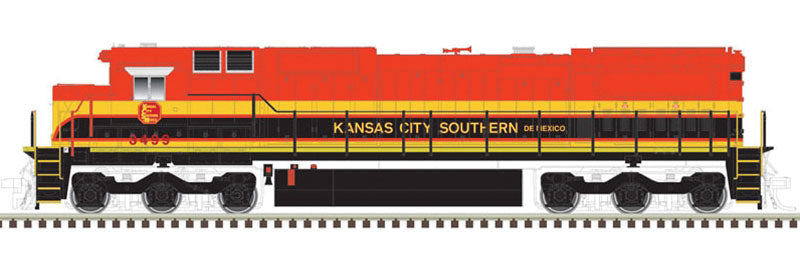 GE Dash 8-40C - Standard DC - Master(R) Silver -- Kansas City Southern #3499 (Southern Belle; red, black, yellow)