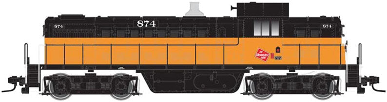 Alco RS1 - LokSound and DCC - Classic Gold -- Milwaukee Road 873 (orange, black, TMR Logo on Cab)
