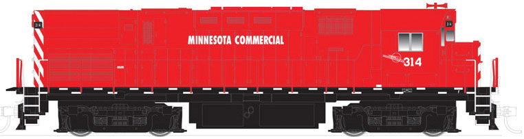 Alco C424 Phase 2 - LokSound and DCC - Classic Gold -- Minnesota Commercial #313 (red, black, white)