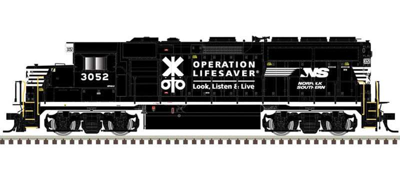EMD GP40-2 - LokSound and DCC - Master Gold(R) -- Norfolk Southern 3045 (black, white, Operation Lifesaver)