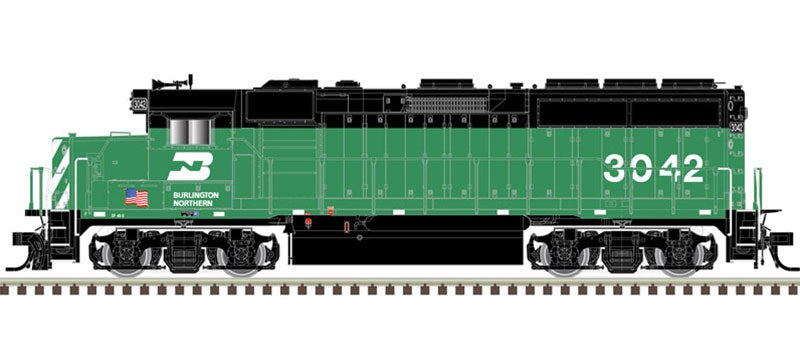 EMD GP40-2 - LokSound and DCC - Master Gold(R) -- Burlington Northern #3055 (Cascade Green, white; United States Flag)