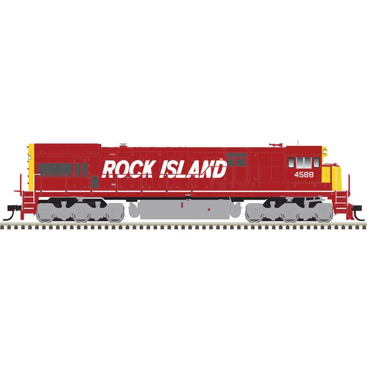 GE U30C Low Nose - Standard DC - Master(R) Silver -- Rock Island #4593 (red, yellow)