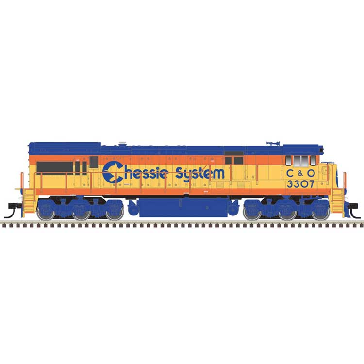 GE U30C Low Nose - LokSound and DCC - Master(R) Gold -- Chessie System C&O 3312 (vermillion, yellow, blue)