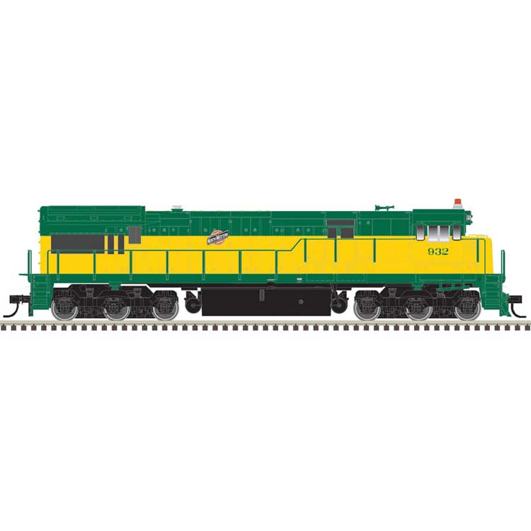 GE U30C Low Nose - LokSound and DCC - Master(R) Gold -- Chicago & North Western 932 (yellow, low green, Centered Logo)