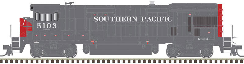 GE B23-7 Phase 1 Low Nose - LokSound and DCC - Master Gold -- Southern Pacific 5110 (gray, red)