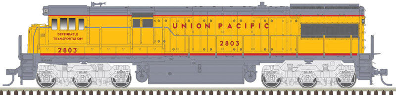GE U28C - LokSound and DCC - Master(R) Gold -- Union Pacific 2800 (Armour Yellow, gray, red)