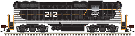 EMD GP7 - Standard DC - Classic(R) Silver -- Chicago & Eastern Illinois 215 (black, white, orange)