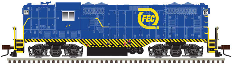 EMD GP7 - ESU Sound and DCC - Classic(R) Gold -- Florida East Coast 617 (blue, yellow)
