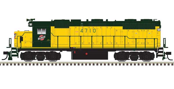 EMD GP38 Low Nose w/Ditch Lights - LokSound & DCC - Master(R) Gold -- Chicago & North Western #4710 (yellow, green)
