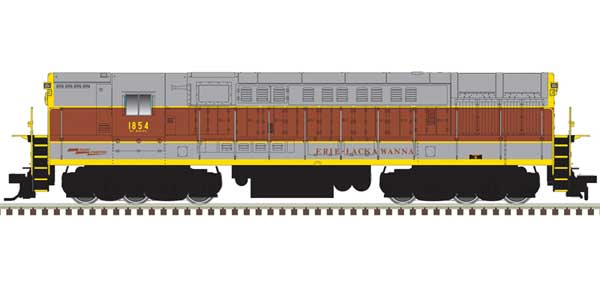 FM H-24-66 Phase 1A Trainmaster - Standard DC - Master(R) Silver -- Erie Lackawanna #1854 (gray, maroon, yellow, maroon roadname)