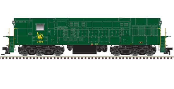 FM H-24-66 Phase 1B Trainmaster - Standard DC - Master(R) Silver -- Central Railroad of New Jersey #2405 (green, gold, no stripes)