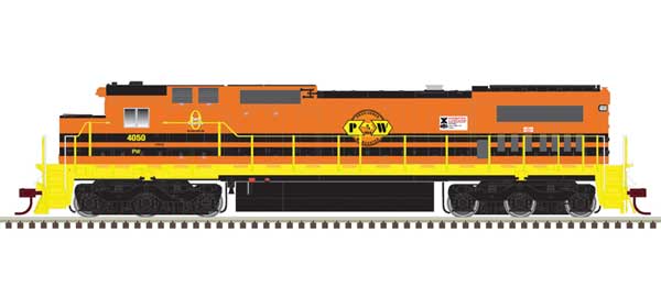 GE DASH 8-40C w/Front & Rear Ditch Lights - Standard DC -- Providence & Worcester #4051 (orange, yellow)