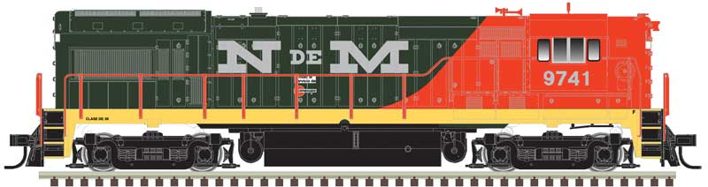 GE U30B High Nose - LokSound and DCC - Master(R) Gold -- Nacionales de Mexico #9741 (green, orange, black)