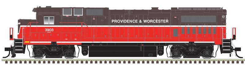 GE Dash 8-40B w/Ditch Lights - LokSound and DCC - Master(R) Gold -- Providence & Worcester #3903 (brown, orange, white)