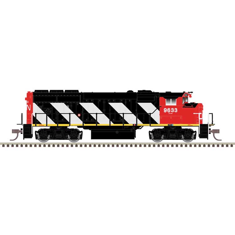 GMD GP40-2W CN Version - ESU LokSound and DCC - Master(R) -- Canadian National #9638 (black, white, red, Zebra Stripes)