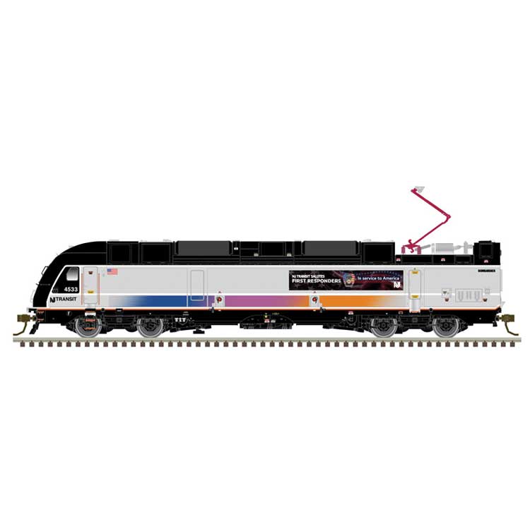 Bombardier ALP-45DP Dual Mode w/LokSound & DCC Master(R) Gold -- New Jersey Transit #4533 (silver, black, magenta, orange, First Responders)