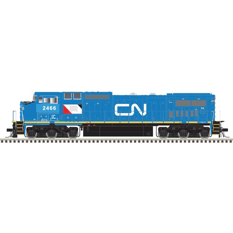GE Dash 8-40CW - Standard DC - Master(R) Silver -- Canadian National IC #2466 (blue, white, black)