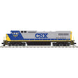 GE Dash 8-40CW - Standard DC - Master(R) Silver -- CSX #7886 (YN2, blue, gray, yellow)