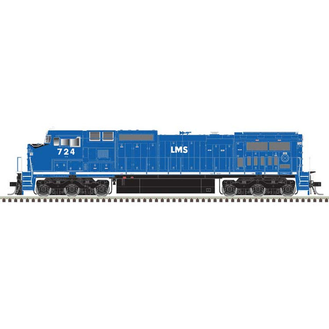 GE Dash 8-40CW - Standard DC - Master(R) Silver -- Locomotive Management Services LMS #739 (blue, white, black)