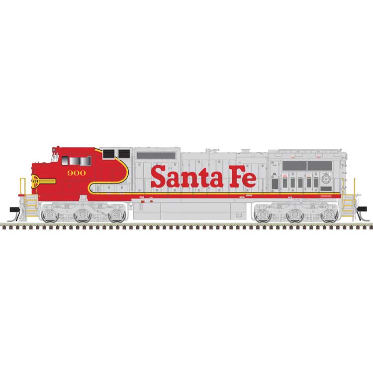 GE Dash 8-40CW - Standard DC - Master(R) Silver -- Santa Fe #915 (Warbonnet, red, silver)
