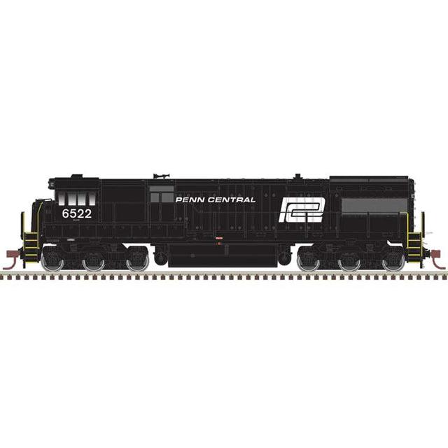 GE U28C - Standard DC - Master(R) Silver -- Penn Central #6522 (black, white, Large Logo)