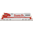 GE U28CG - Standard DC - Master(R) Silver -- Santa Fe #354 (Passenger Warbonnet, silver, red, silver underframe)