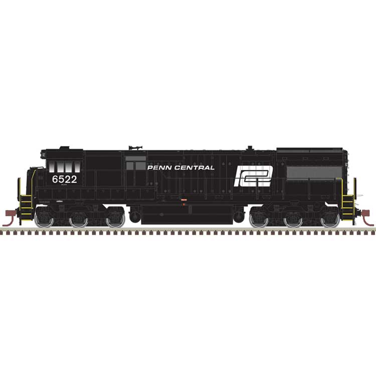 GE U28C - LokSound and DCC - Master(R) Gold -- Penn Central #6522 (black, white, Large Logo)