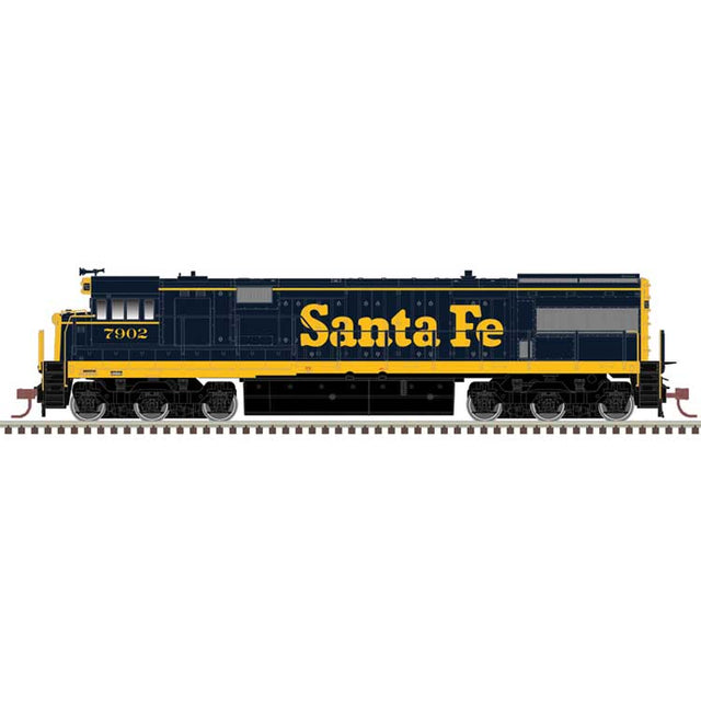 GE U28CG - LokSound and DCC - Master(R) Gold -- Santa Fe #7900 (Bookends Scheme, blue, yellow)