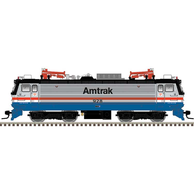 AEM-7 Electric - Standard DC - Master(R) Silver -- Amtrak #917 (Phase III Late 1990s, silver, blue, red, white, black)
