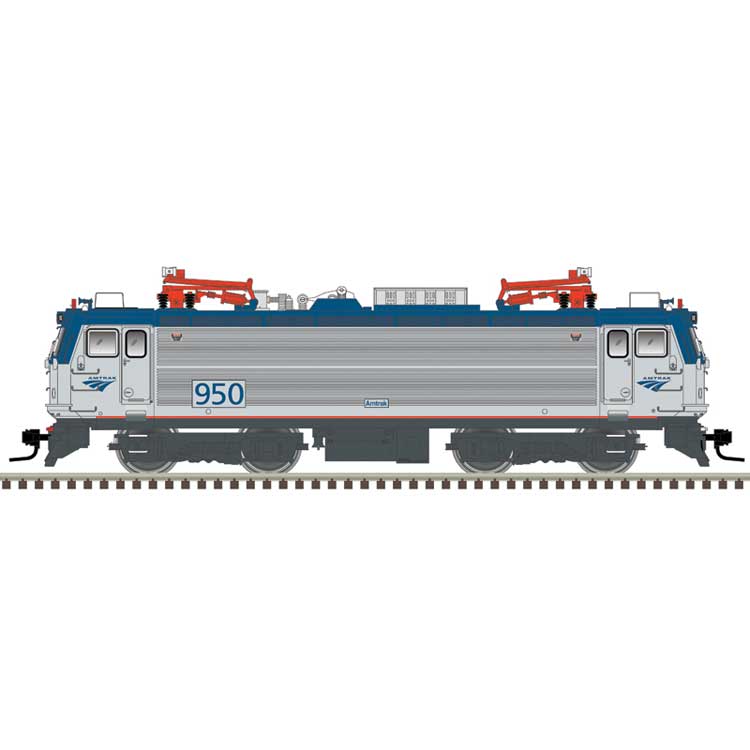 AEM-7 Electric - Standard DC - Master(R) Silver -- Amtrak #933 (Phase V, silver, blue, red, Travelmark Logo)