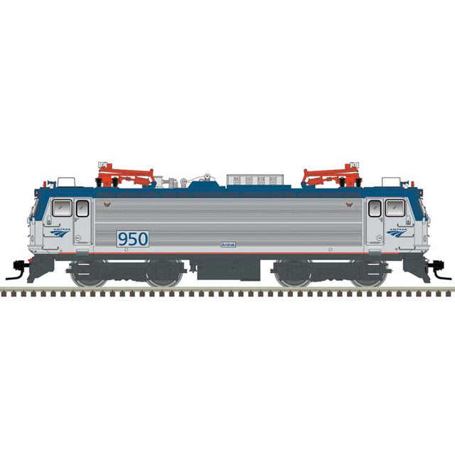 AEM-7 Electric - Standard DC - Master(R) Silver -- Amtrak #933 (Phase V, silver, blue, red, Travelmark Logo)