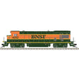 GE B23-7 Low Nose - Standard DC - Master(R) Silver -- BNSF Railway #4252 (H1, orange, green, yellow)