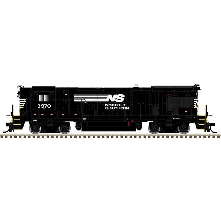 GE B23-7 High Nose - Standard DC - Master(R) Silver -- Norfolk Southern #3982 (black, white)