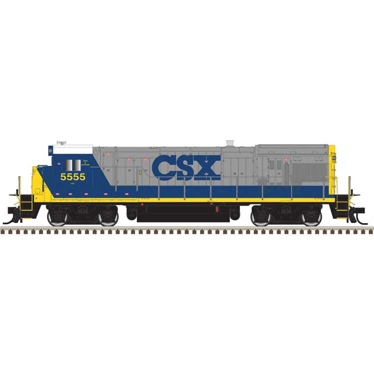 GE B30-7 Low Nose - Standard DC - Master(R) Silver -- CSX #5555 Spirit of Greenville (YN2, Bright Future, gray, blue, yellow)