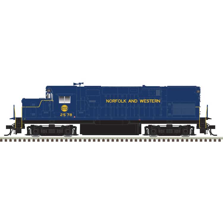 Alco C420 Low Nose - Standard DC - Master(R) Silver -- Norfolk & Western #2578 (blue, yellow)