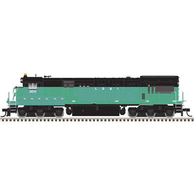 GE U30C Low Nose Phase II/III - Standard DC - Master(R) Silver -- Lake Superior & Ishpeming #3000 (Cascade Green, black, white)