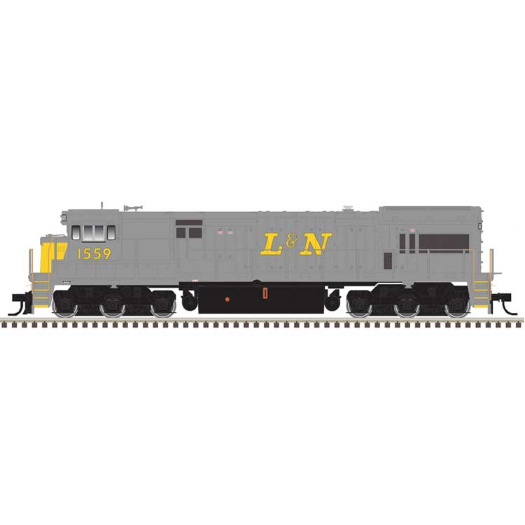 GE U30C Low Nose Phase II/III - Standard DC - Master(R) Silver -- Louisville & Nashville #1559 (gray, yellow)