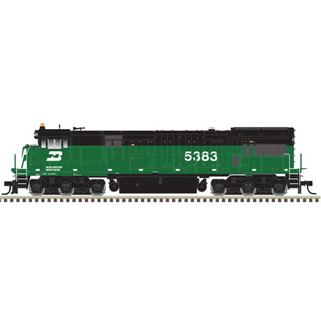 GE U30C Low Nose Phase II/III - Standard DC - Master(R) Silver -- Burlington Northern #5393 (Cascade Green, black, white)