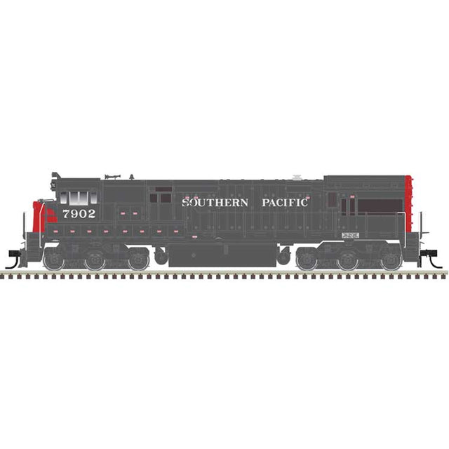 GE U30C Low Nose Phase II/III - Standard DC - Master(R) Silver -- Southern Pacific #7907 (gray, red)