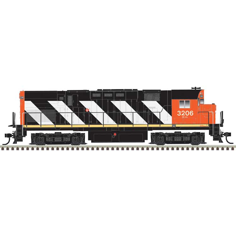 Alco C424 - Standard DC - Master(R) Silver -- Canadian National #3234 (Sargent Stripes, black, white, red)