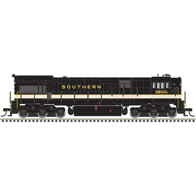 GE U30C High Nose Phase II/III - Sound and DCC - Master(R) Gold -- Southern Railway #3802 (Tuxedo, black, white, gold)