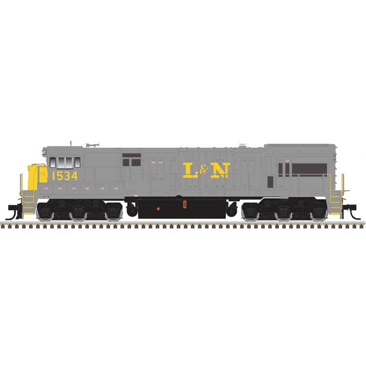 GE U30C Low Nose Phase II/III - Sound and DCC - Master(R) Gold -- Louisville & Nashville #1543 (gray, yellow, Block Lettering)