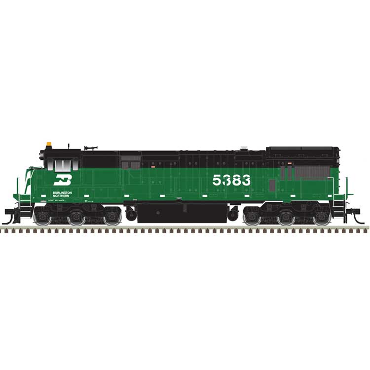 GE U30C Low Nose Phase II/III - Sound and DCC - Master(R) Gold -- Burlington Northern #5366 (Cascade Green, black, white)