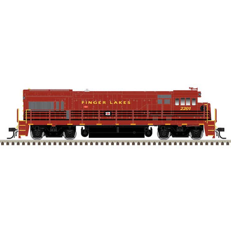 GE U23B - Standard DC - Master Silver -- Finger Lakes Railway #2201 (Cornell Red, black)